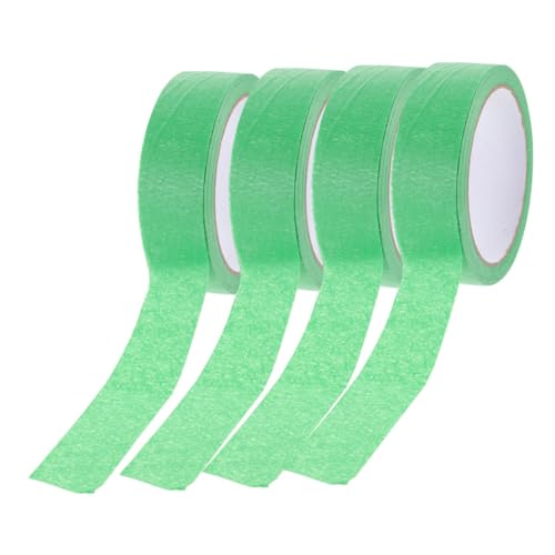 JEWEDECO 4 Rollen Abdeckband Malerband Bastelbänder Klebeband mit geringer Klebrigkeit Nadelstreifenband Klebeband zum Lackieren aufkleberpapier seidenband Zeichenband Kunstfarbband Green von JEWEDECO