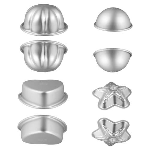 JEWEDECO 4 Set Silber DIY Backwerkzeug Badesalzform Badeform Formen Cupcake Form von JEWEDECO