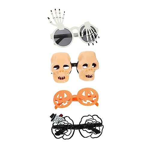 JEWEDECO 4 Stück Halloween-Brille halloween schminke halloween make up dekorative sonnenbrille für party Poop-Brille für Foto-Requisite schnapsgläser personalisierte Brillen Brillenstütze von JEWEDECO