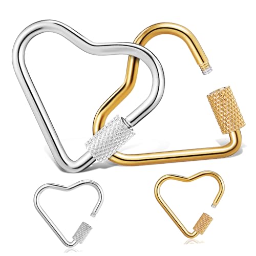 JEWEDECO 4 Stück Halskette Zubehör Karabiner schwer Schlüsselkarabiner Kettenglieder DIY Schmuck Zubehör Karabiner Herzform schlüsselanhänger schlüsselhalter Herz Karabiner Karabinerhaken von JEWEDECO