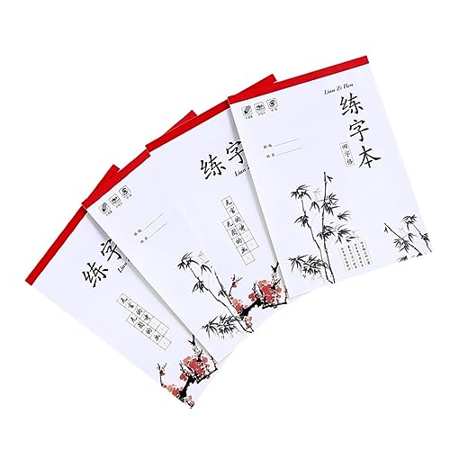 JEWEDECO 4 Stück Übungsbuch Handschriftbücher Für Kinder Tian Zi Notizbuch Notizblöcke Für Kinder Übungsheft Für Chinesisches Schreiben Lehrbuch Kalligrafie Schreibübungstool Papier von JEWEDECO