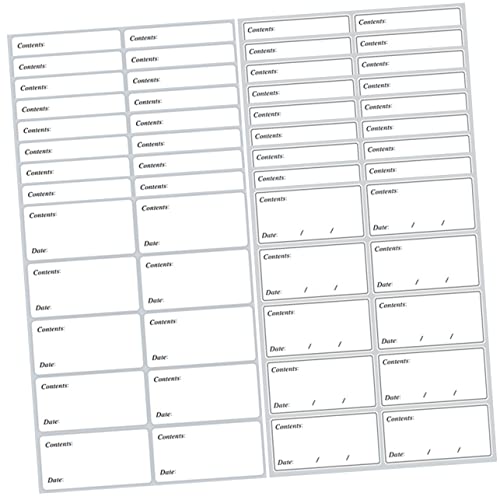 JEWEDECO 40 Blatt Wasserfeste Lebensmitteletiketten Selbstklebende Tragbare Flaschenetiketten Für Haushaltsboxen Ablösbare Etiketten Zum Beschriften Mit Stift Ideal Für Vorrat Und von JEWEDECO