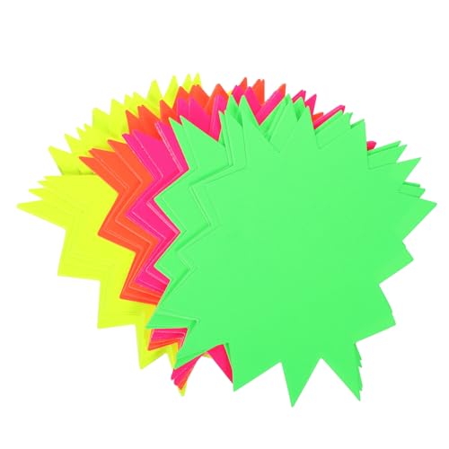 JEWEDECO 40 Stück Explosive Aufkleber Tag Schilder Etiketten Tags Für Garage Aufkleber Tags Für Geschäfte Papier Tag Shop Tags Ersatz Verkaufs Tags 250 G Fluoreszierendes Papier von JEWEDECO