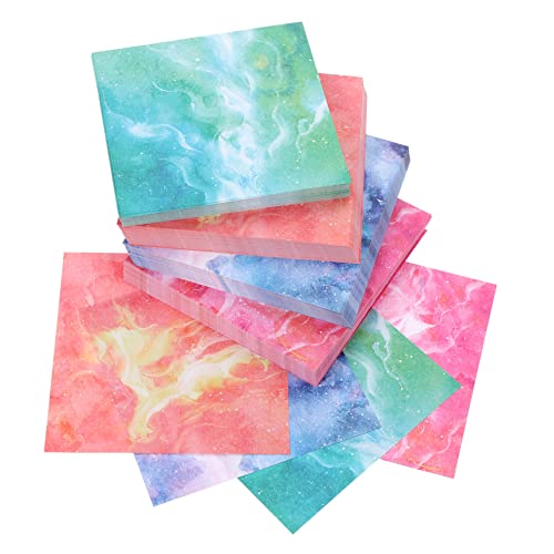 JEWEDECO 400 Blatt Origami Papier Quadratisches Aquarell Himmel Faltpapier Doppelseitiges Bastelpapier Für Kreative Kunstprojekte Ideal Für Kinder Und Erwachsene von JEWEDECO