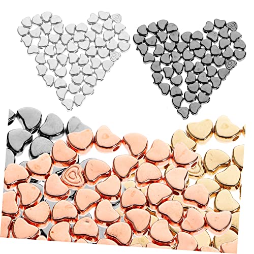 JEWEDECO 400 Stück Herz-Abstandsperlen Fußkettchen-Anhänger Valentinstag Herzperlen Herz Halskette heartstopped heart beads Herzperlen für die Herstellung von Halsketten Bastelperlen Metall von JEWEDECO