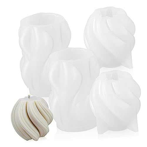 JEWEDECO Kerzenformen Silikonform 4er Set Kerzenformen Diy Gießformen Für Aromakerzen Kleine Und Große Wellenmuster Ideal Für Kerzenherstellung Und Seifenherstellung von JEWEDECO