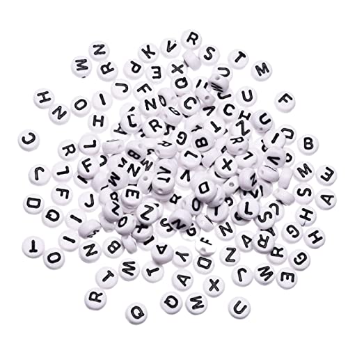 JEWEDECO 4x7mm Runde Buchstabenperlen Und Alphabet Perlen Für DIY Armbänder Schmuckherstellung Und Kreative von JEWEDECO