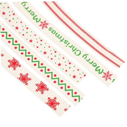 JEWEDECO 5 Rollen Schleife Schmuckband zum Selbermachen DIY handwerk machen Urlaub verdrahtetes Banddekor ribbons weihnachtsband Weihnachtsgeschenkband für Baumwolle von JEWEDECO