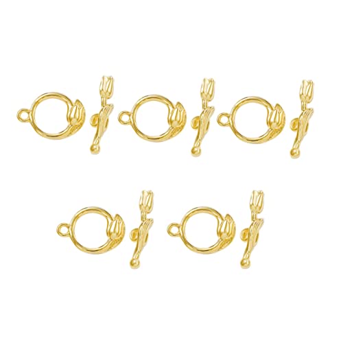 JEWEDECO 5 Sets Knopf Kippverbinder Charm Armbänder Schmuckherstellung Verschlüsse Armbänder Für Charms Knebelverschluss Armband DIY Knebelverschluss Charm Halskette Verschluss von JEWEDECO