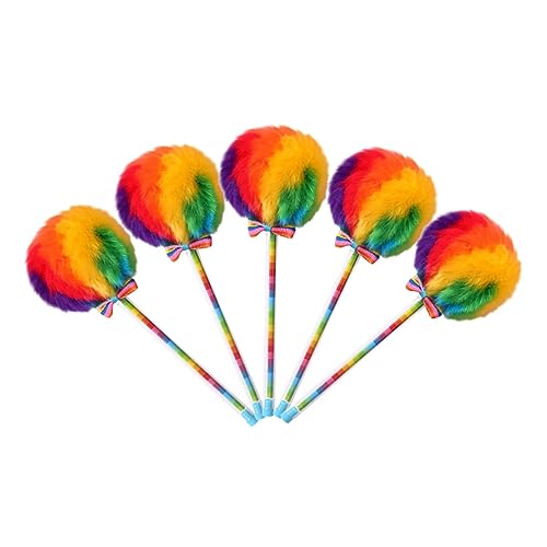 JEWEDECO 5 Stück Bunte Haarstifte Kugelschreiber Füllfederhalter Kugelschreiber Neuheit Kugelschreiber Schöner Stift Pom Pom Kugelschreiber Kugelschreiber Kreativer Schreibstift von JEWEDECO