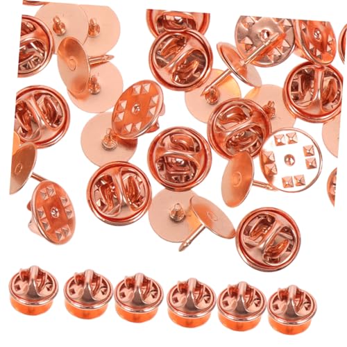 JEWEDECO 50 Sätze Hutzubehör Anstecknadel Teil beachten Schmuckstücke Schmuckzubehör Broschenrückseite Broschenrücken Schmetterlingsstifte Abzeichen Stifte zurück Eisen Rose Gold von JEWEDECO