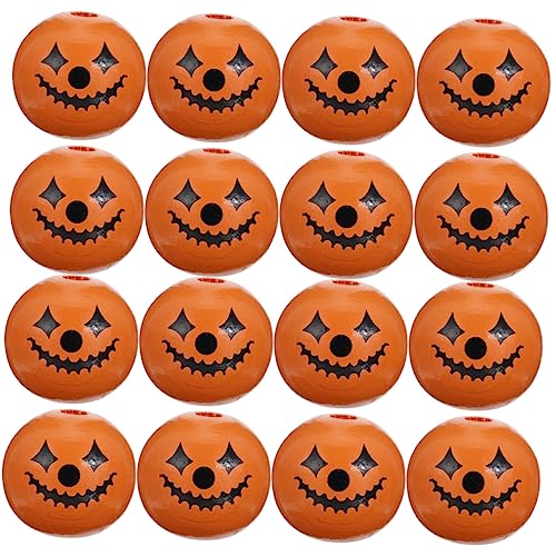 JEWEDECO 50 Stück Holzperlen Süßes Oder Saures Liefert Halloween-zubehör Halloween-kürbis-anhänger Halloween-halsketten Machen Perlen Thanksgiving Lose Perlen Kürbisfunde Orange Hölzern von JEWEDECO