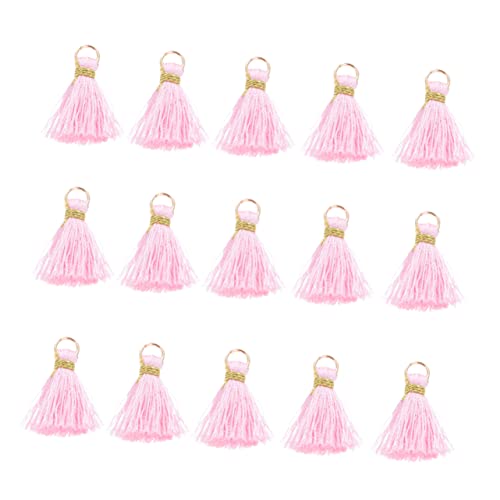 JEWEDECO 50 Stück Quaste Anhänger Fan-anhänger Bunter Schmuck Farbiger Quastenanhänger Auto Schlüsselanhänger Hängender Schlüsselanhänger Mit Quaste Diy Quaste Quasten-charme Rayon Rosa von JEWEDECO