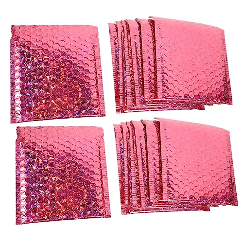 JEWEDECO 50 Stück Schaumstoffbeutel selbstklebender Polymailer selbstklebende Versandtaschen Pinke Bubble-Mailer Versandbehälter für Bekleidung Versandpakete Farbige PET-Aluminiumfolie Rosy von JEWEDECO