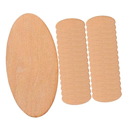 JEWEDECO 50 Stück ovale Holzspäne woodcarver Holzdekoration Holzschmuck Holzpartydekoration Holzstich leerer ovaler Ausschnitt DIY-Verzierung oval Holz ovale leere Holzspäne von JEWEDECO