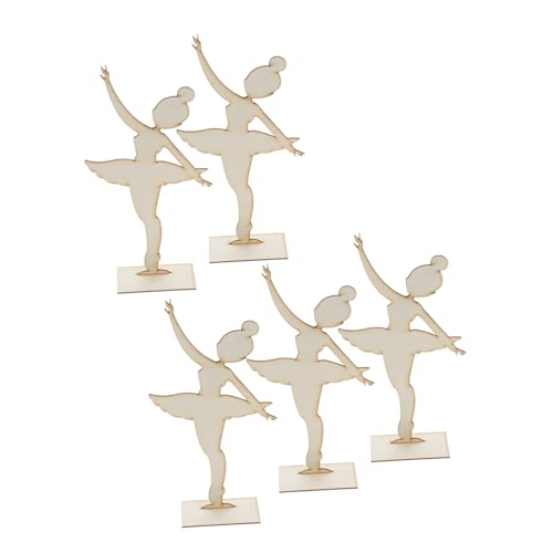 JEWEDECO Unvollendete Handwerk Holz 5 Stück Balletttänzer Statuen Ton Basis Für Jungen Und Mädchen Kunst Home Dekoration von JEWEDECO