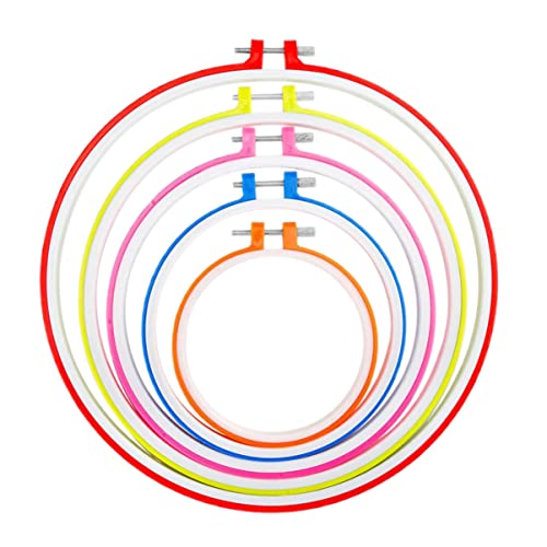 JEWEDECO 5St Stickrahmen Handarbeitsrahmen runder Kreuzstichrahmen Stickkreis selber machen Nähmaschinen von Brother Stickkreise kleine Stickerei Kreuzstichzubehör Reif Kreuzstichkreis von JEWEDECO
