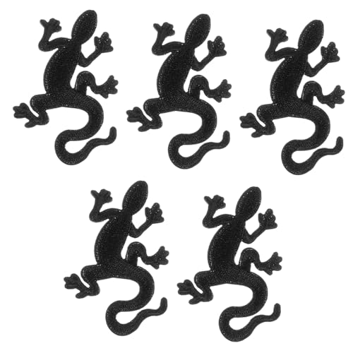 JEWEDECO 5st Gecko-stoffaufnäher Cartoon-mantel-patches Kompakte Eisenflecken Austauschbare Kleiderflicken Austauschbare Eisenflecken Kompakte Hutaufnäher Hut Zubehör Hutflecken Black von JEWEDECO