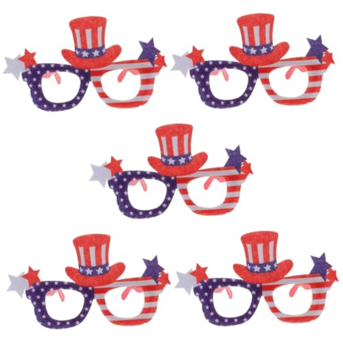 JEWEDECO 5st Unabhängigkeitstagbrille Lustige Partybrille Amerikanische Elementbrille Patriotische Brille Patriotische Partybrille Partyzubehör 4. Juli Partybrille Partybrillen Plastik von JEWEDECO