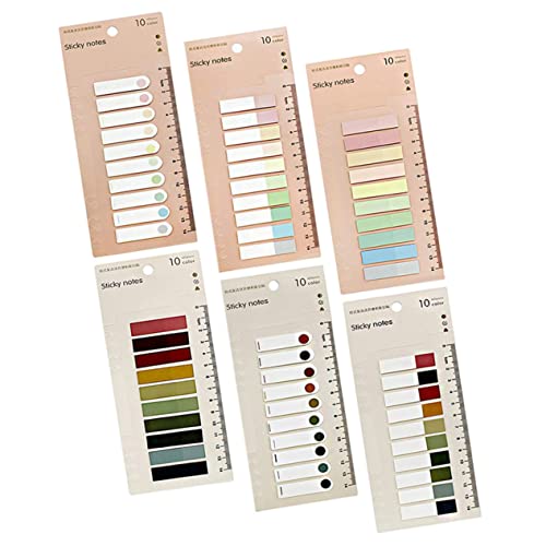 JEWEDECO 6 Farben Selbstklebende Lesezeichen Multifunktionale Index Tabs Wasserfeste Wiederverwendbare Haftmarker Für Schule Büro Und Zuhause Praktische Und Kompakte von JEWEDECO