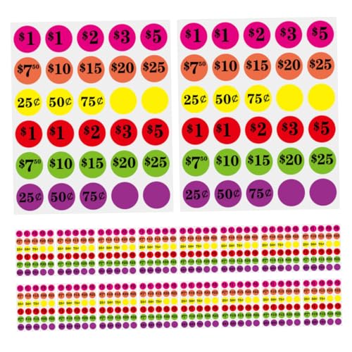 JEWEDECO 6 Preisschild Aufkleber Marktetiketten Aufkleber mit Verkaufspreisen Preisschilder Preisauszeichnungsetiketten Verkaufsaufkleber Preislabel Verkaufspreisschild Marktpreisaufkleber von JEWEDECO
