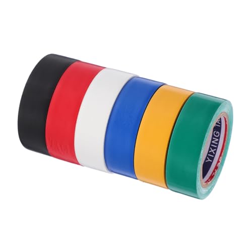 JEWEDECO 6 Rollen Isolierband Selbstverschmelzendes Klebeband Kfz Abdeckband Vinylband Vinyl Reparaturband Selbstklebendes Klebeband Farbiges Isolierband Kfz Klebeband Pvc von JEWEDECO