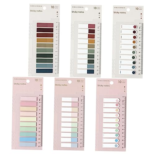 JEWEDECO 6 Sets Farben Haftnotizen Tabs Selbstklebende Seitenmarker Für Bücher Pastell Lesezeichen Und Index Tabs Perfekt Für Notizen Und Seitenmarkierungen Sticky Memo Pad von JEWEDECO