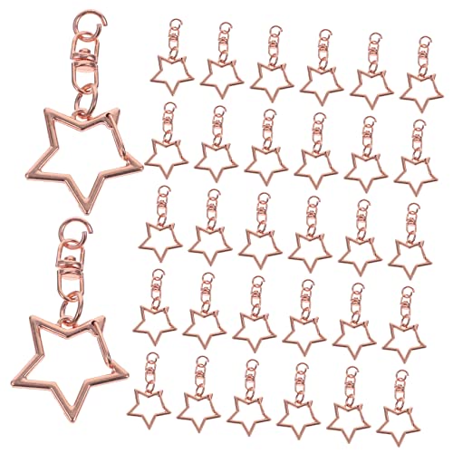 JEWEDECO 60st Pentagramm Schlüsselanhänger Star-accessoires Schlüsselanhänger Schnallen Selber Machen Federverschlüsse Für Schlüsselanhänger Schwenken Diy-schlüssel Zinklegierung Rose Gold von JEWEDECO