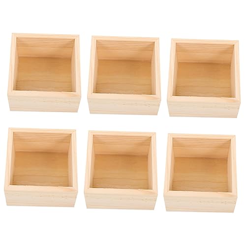 JEWEDECO 6Er-Box aus Holz ohne Deckel kleine Schmuck-Organizer-Fach storage boxes aufbwahrungs-box Aufbewahrungsbehälter für Bastelarbeiten Schmucketui von JEWEDECO