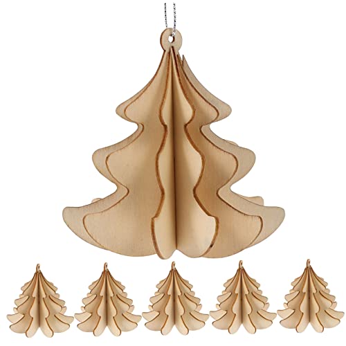 JEWEDECO 6St Dreidimensionaler Weihnachtsanhänger Weihnachtsbaum-Anhänger Christbaumschmuck zum Aufhängen weihnachtsbasteln mit kindern weihnachts basteln bastelset Baum hängende Ornamente von JEWEDECO