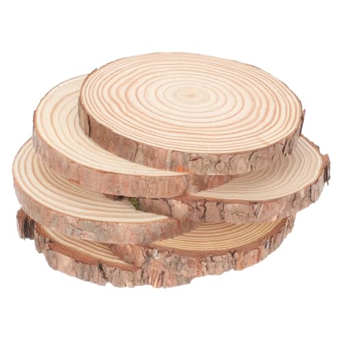 JEWEDECO 6St holz handwerk runden Kreis Baum Rondin Flache Waffelscheiben aus Pappe zum Basteln naturholz home decor Holzscheiben zum Basteln unlackierte Rundholzscheiben hölzern von JEWEDECO