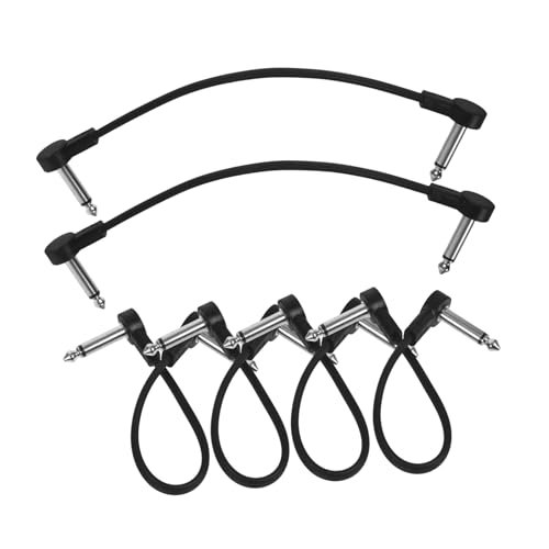 JEWEDECO 6er Set Gitarren Patchkabel Klinke Instrumentenkabel Für Effektpedale Und Pedalboard Hochwertige Verbindung Für E Gitarre Bass Und Mixer von JEWEDECO