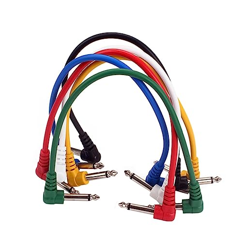 JEWEDECO 6er Set Gitarren Patchkabel Pedal Kabel Mit Rechten Winkelsteckern Für Gitarre Bass Mikrofon Und Verstärker Hochwertige Audioverbindungskabel von JEWEDECO