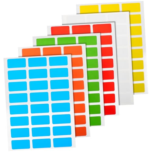 JEWEDECO 6er Set Selbstklebende Etiketten Aufkleber Farben Rechteckige Markierungssticker Für Organisation Und Beschriftung Von Behältern Und von JEWEDECO