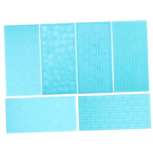 JEWEDECO 6st Töpferform Eindruck Matte Fondant-abdruckmatte Gebäckabdruckmatte Texturmatte Für Ton Abdruckmatte Mit Tonstruktur Backunterlage Für Teig Bastelbedarf Sky-blue Plastik von JEWEDECO