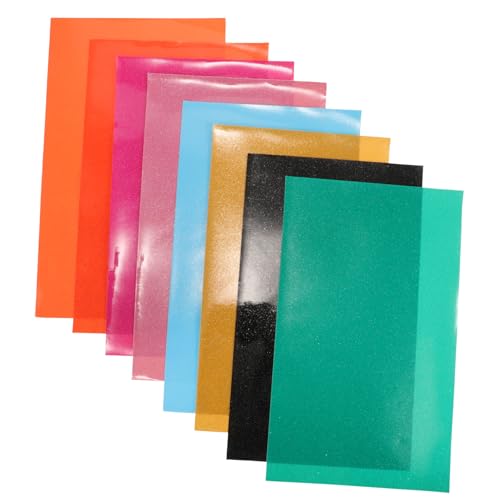 JEWEDECO 8 Blatt Jelly Leder Verpackungsmaterial Bastel Gadgets Walletz Snap Wallet Polstermaterial Jelly Bag Materialien Bastelbedarf Möbel Polsterstoff DIY Werkzeuge Pvc von JEWEDECO