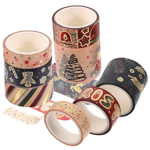 JEWEDECO 8 Rollen Aufkleber Mit Weihnachtsmotiv Papierklebeband Selber Machen Partyzubehör Washi Tape Zum Basteln Washi-klebeband Zartes Klebeband Urlaubsband Japanisches Papier von JEWEDECO