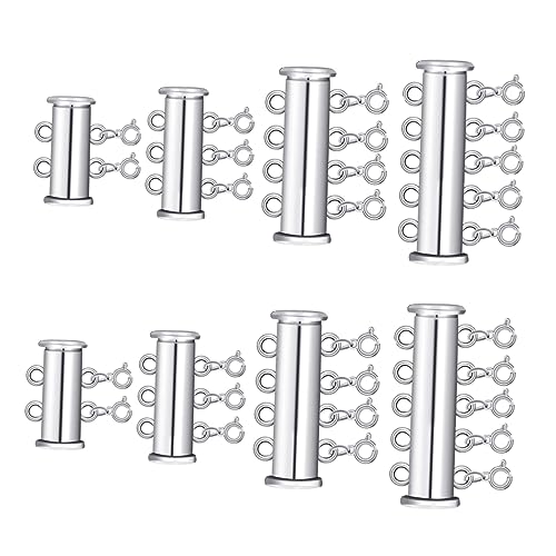 JEWEDECO 8st Perlenschnalle Magnetische Halskettenverschlüsse Und Perlenschmuck Schiebe-magnetrohrverriegelung Perlenkette Schnurverschluss Schmuckverschlüsse Perlenarmband Silver Legierung von JEWEDECO