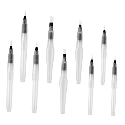 JEWEDECO 9 Stück Wasserpinsel Set Kunst Tintenstift Füllfederhalter Wassereinspritzung Handmalpinsel Für Aquarell Water Brush Pens von JEWEDECO