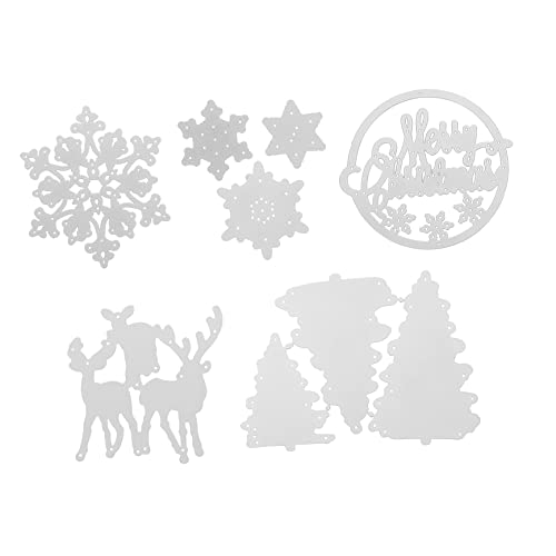 JEWEDECO 9st Weihnachtssterben Weihnachtliche Prägeschablonen Weihnachten Diy Handwerk Schneiden Sterben Album-stanzformen Dekorative Papierstanzformen Formen Für Fotoalben 0 Silver von JEWEDECO