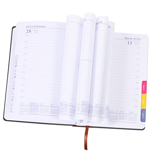 JEWEDECO Agenda-Buch schülerkalender studienkalender tagesplan Aufgabenliste lernplaner neujahrsplan notizbuch To-Do-Liste Notizblock Zeitplan-Notizblock To-Do-Liste planen Pad Leder Black von JEWEDECO