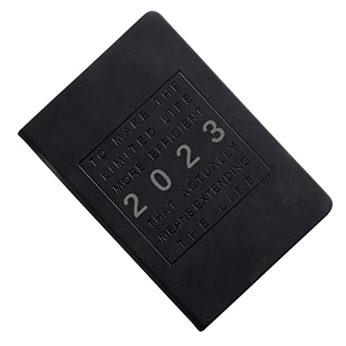 JEWEDECO Agendabuch 2023 Terminplaner Datum Notizblock 2023 Monatsplaner Terminplanblock Tagebuch Notizblock 2023 Kalendernotizbuch Notizblock Lernen Notizbuch Für Die Arbeit Black Papier von JEWEDECO