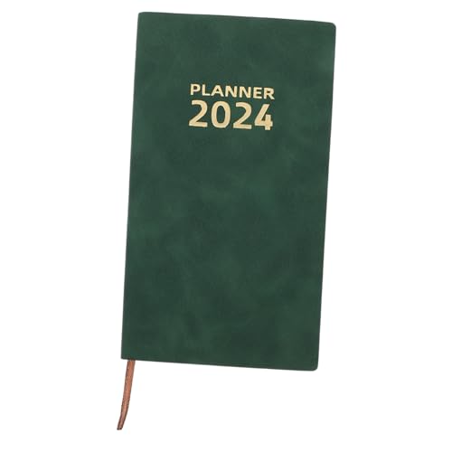 JEWEDECO Agendabuch 2024 Stündlich Tag Modern Monatliches Notizbuch Planke Budget Projekt Notizblock Essensplaner-notizbuch Wochenplaner-notizbuch Notizblöcke Studie Dark Green Kunstleder von JEWEDECO