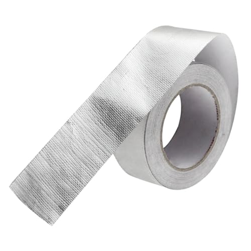 JEWEDECO Aluminiumband Aluband Selbstklebend Ofenrohr Hitzeschutz Hitzeschutzband Auspuff Alu Dichtband Aluflexrohr Flexschlauch Klebeband Auspuffband Hitzebeständig von JEWEDECO