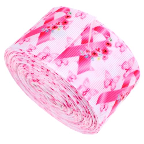 JEWEDECO Brustbewusstseinsband Rosen-Haarschmuck Bandbrust Haargummis für Damen Mann Mousse Spa seidenband ripsband haaraccessoires Brustkrebsband DIY-Band für die Haardekoration Polyester von JEWEDECO