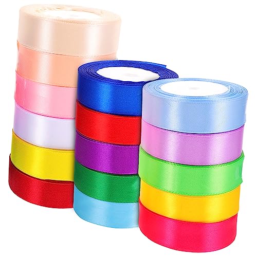 JEWEDECO Bunte Geschenkverpackungsbänder Breite Polyester Ribbons Für DIY Bastelprojekte Hochzeiten Und Mehrfarbige Dekorationsbänder Ideal Für Kreative von JEWEDECO