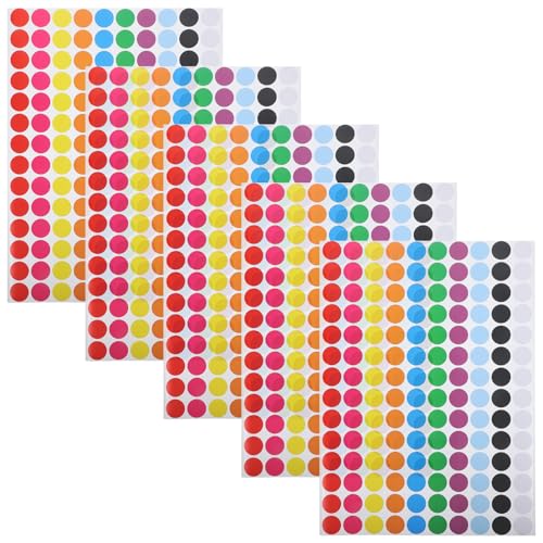 JEWEDECO 5pcs Runde Punktaufkleber Etiketten Bunte Punkte Aufkleber Selbstklebende Dekorative Aufkleber Für Die Inneneinrichtung von JEWEDECO