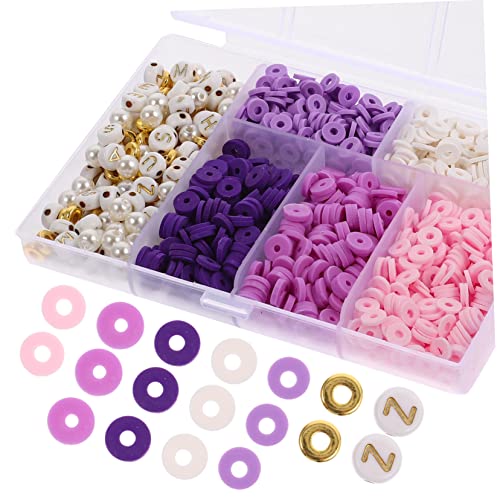 JEWEDECO DIY Armbandherstellungsset Mit Flachen Tonperlen Schmuckherstellungsset Für Halsketten Bunte Buchstabenperlen Für Armbänder Und Ohrringe 1 Set von JEWEDECO