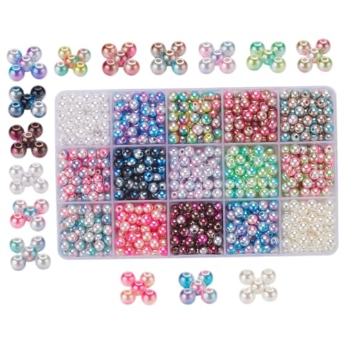 JEWEDECO Pearls for Jewelry Making Schmuck Perlen Diy Perlen Set 1 Box Mit Losen Kunststoffperlen Für Schmuckherstellung Halsketten Armbänder Und Ohrringe Bunte Bastelperlen Für Kreative Projekte von JEWEDECO