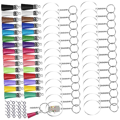 JEWEDECO DIY Quasten Schlüsselanhänger Set 1 Set Aus Acryl Wafer Quasten Für Kreative Bastelprojekte Ideal Zum Armband Machen Und Glück Schlüsselanhänger Für Frauen Inklusive von JEWEDECO